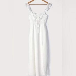 Lulus White Ruffled Maxi Dress